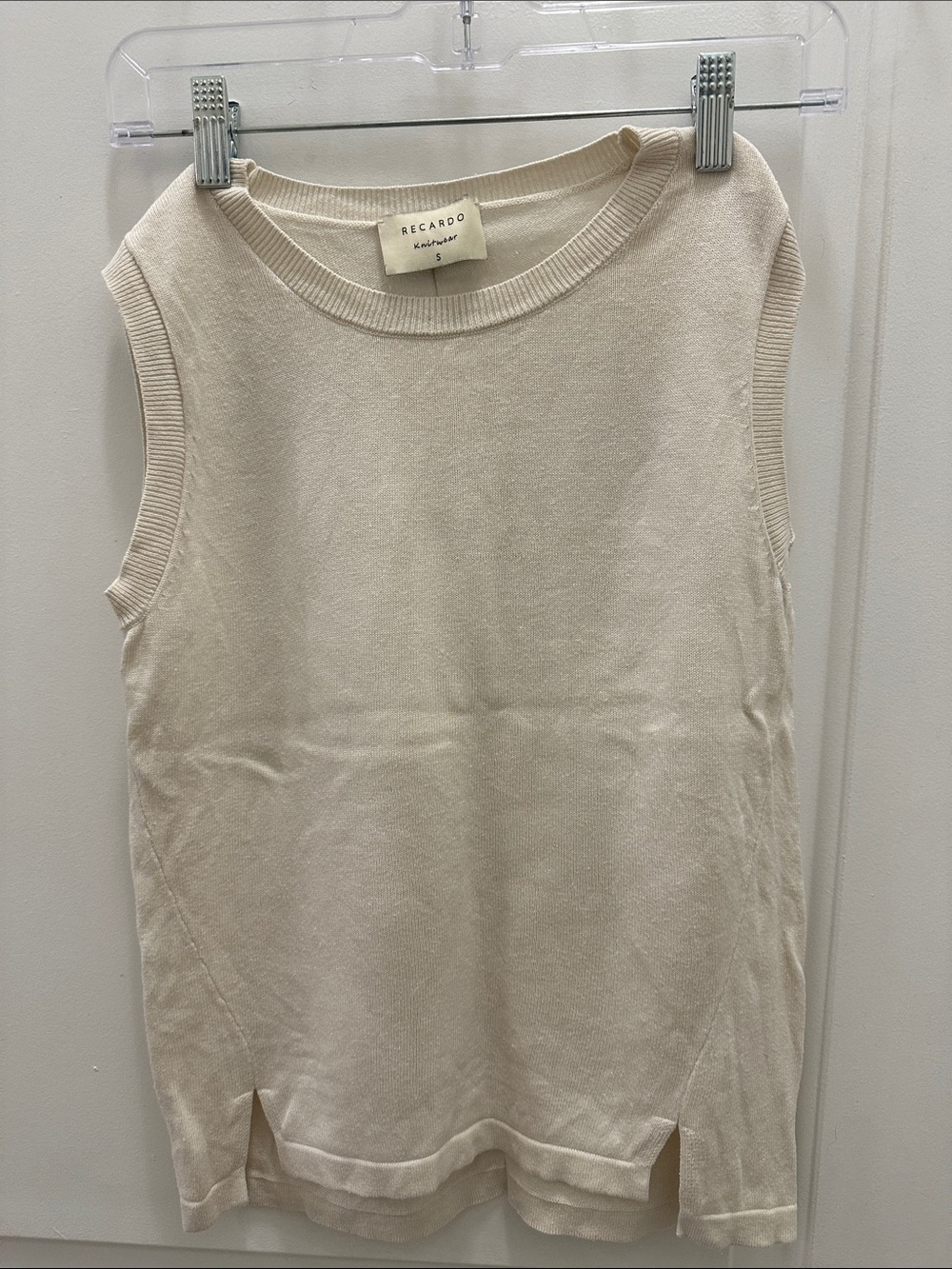 Vintage Sleeveless Knit Top in Cream